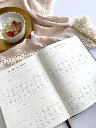 The Daily Fitness Planner covers 365 days of workout and meal planning. The fitness planner has an elegant vegan leather cover with 3 pages of gold stickers. 208 pages of fitness, meal planning, motivation and tracking. Hardback binding with foiled gilt edging to the pages. 165mm (W) x 210mm (H)