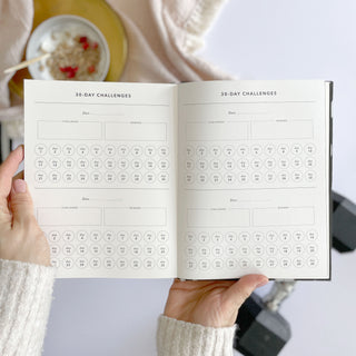 The Daily Fitness Planner covers 365 days of workout and meal planning. The fitness planner has an elegant vegan leather cover with 3 pages of gold stickers. 208 pages of fitness, meal planning, motivation and tracking. Hardback binding with foiled gilt edging to the pages. 165mm (W) x 210mm (H)