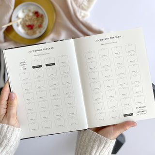 The Daily Fitness Planner covers 365 days of workout and meal planning. The fitness planner has an elegant vegan leather cover with 3 pages of gold stickers. 208 pages of fitness, meal planning, motivation and tracking. Hardback binding with foiled gilt edging to the pages. 165mm (W) x 210mm (H)