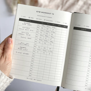The Daily Fitness Planner covers 365 days of workout and meal planning. The fitness planner has an elegant vegan leather cover with 3 pages of gold stickers. 208 pages of fitness, meal planning, motivation and tracking. Hardback binding with foiled gilt edging to the pages. 165mm (W) x 210mm (H)